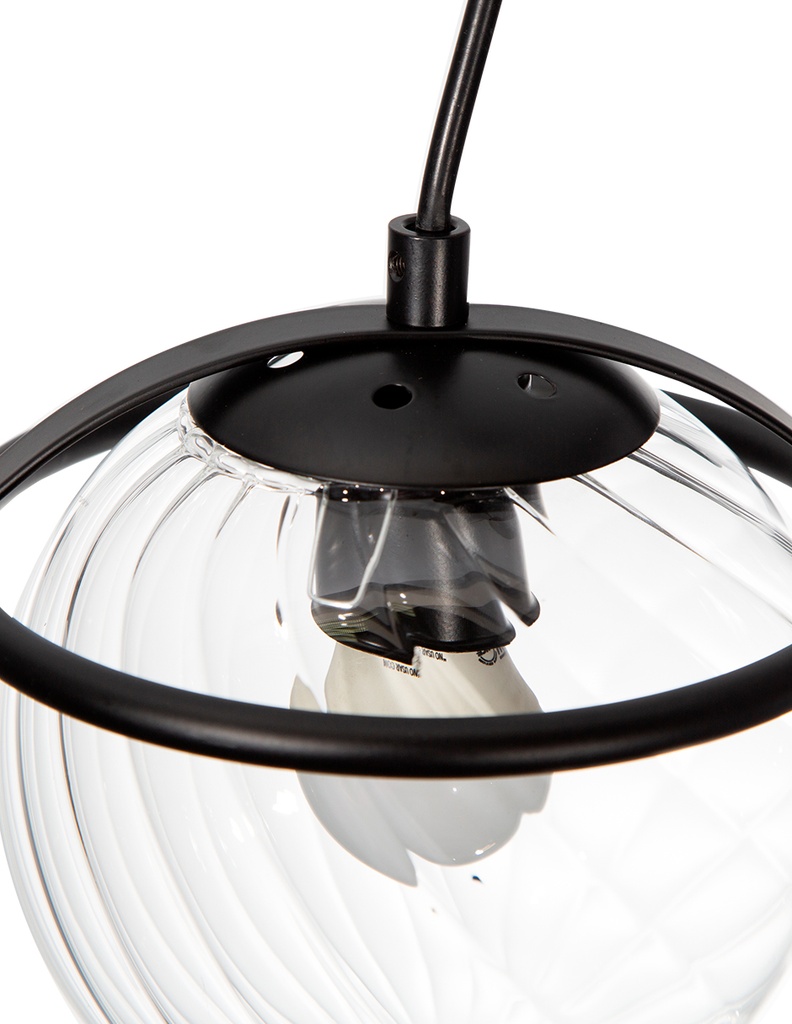 Lámpara Colgante Moderno Negro 40w E27 3 Luces