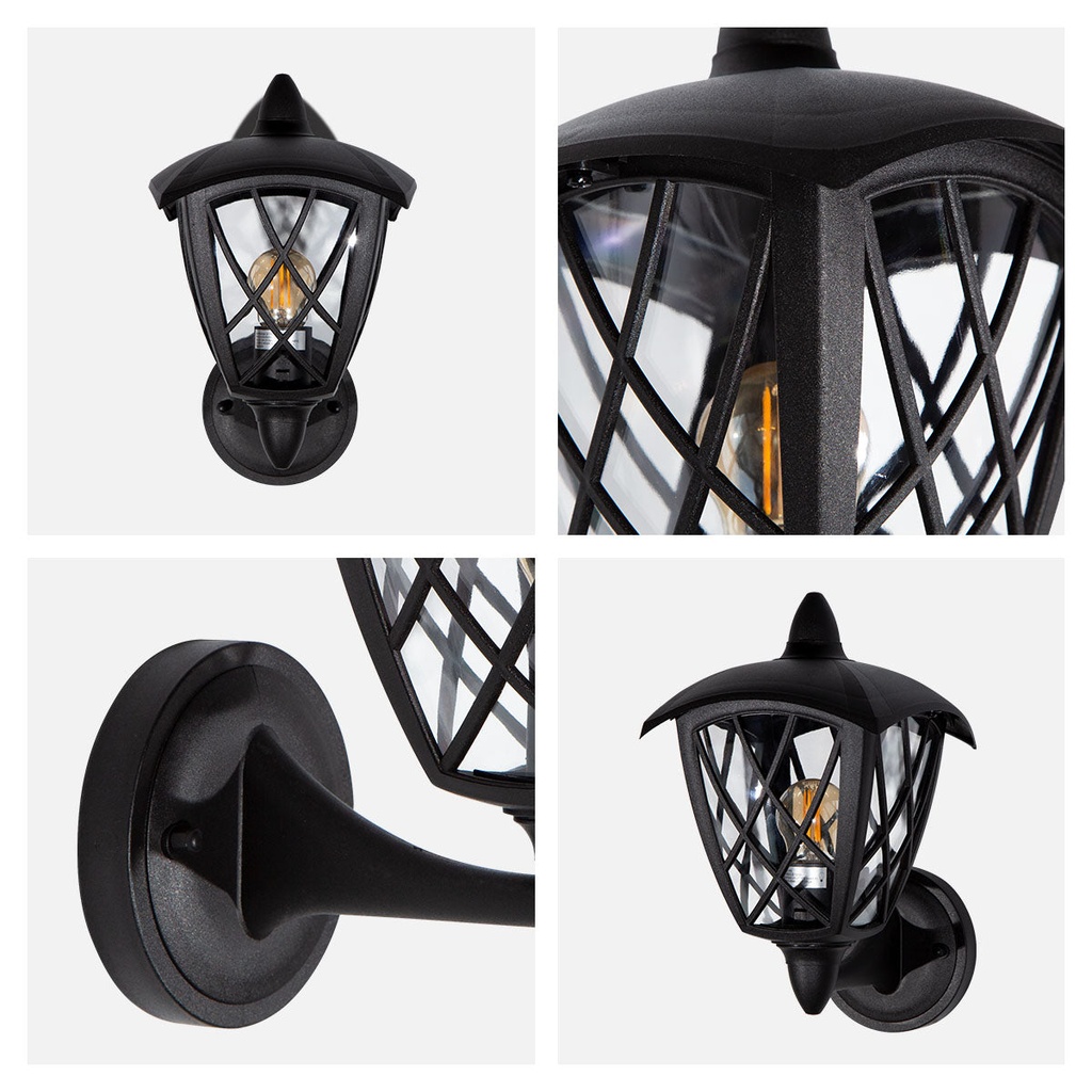 LAMP. EXT. PARED NEGRO 1L E27 10W