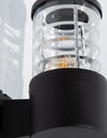 Aplique de pared exterior, IP44, negro, 10W, E27, 1 luz