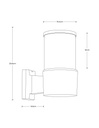 Aplique de pared exterior, IP44, negro, 10W, E27, 1 luz