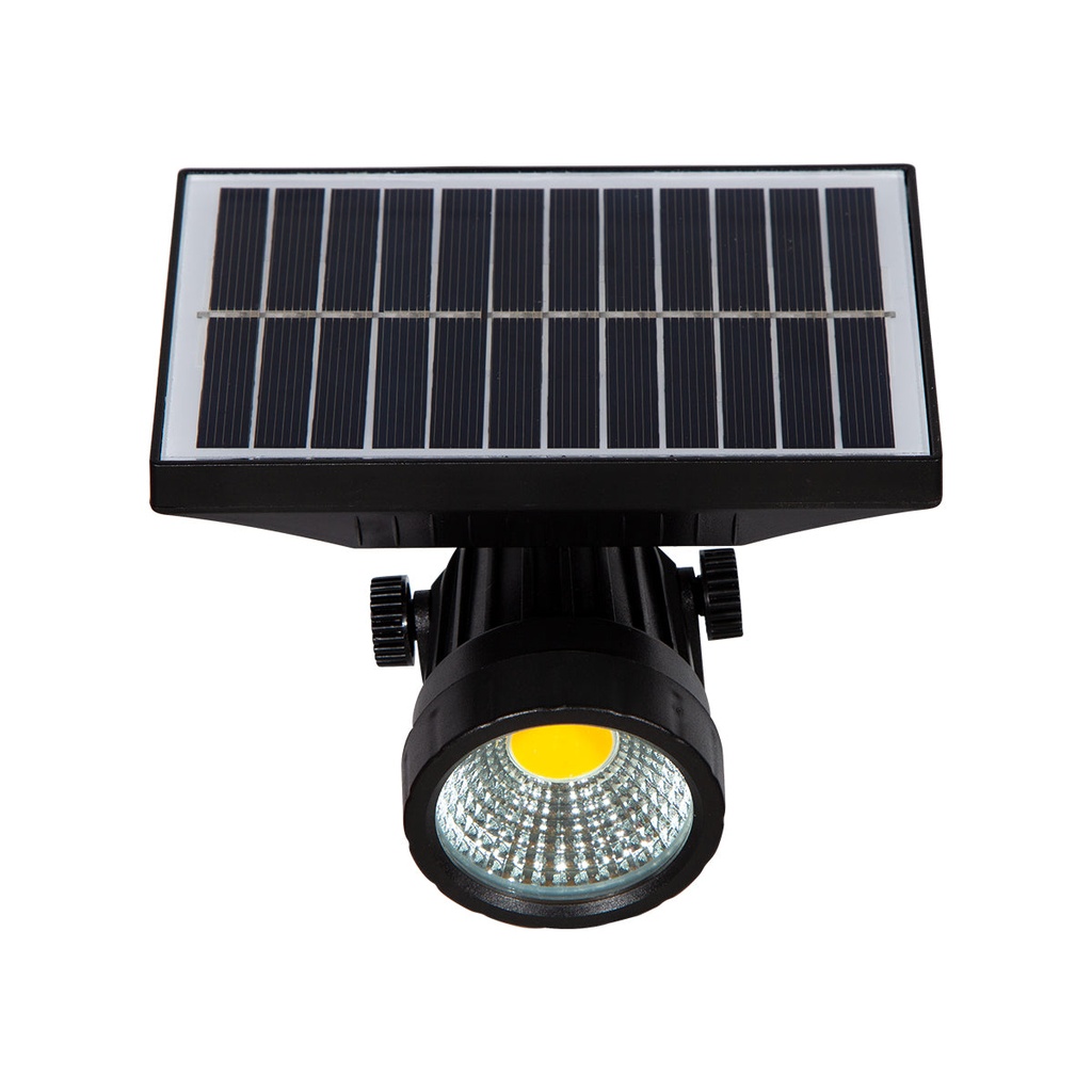 Luz solar LED para jardín, IP54, acabado negro 1L 1W 3.7V 3000K