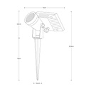 Luz solar LED para jardín, IP54, acabado negro 1L 1W 3.7V 3000K