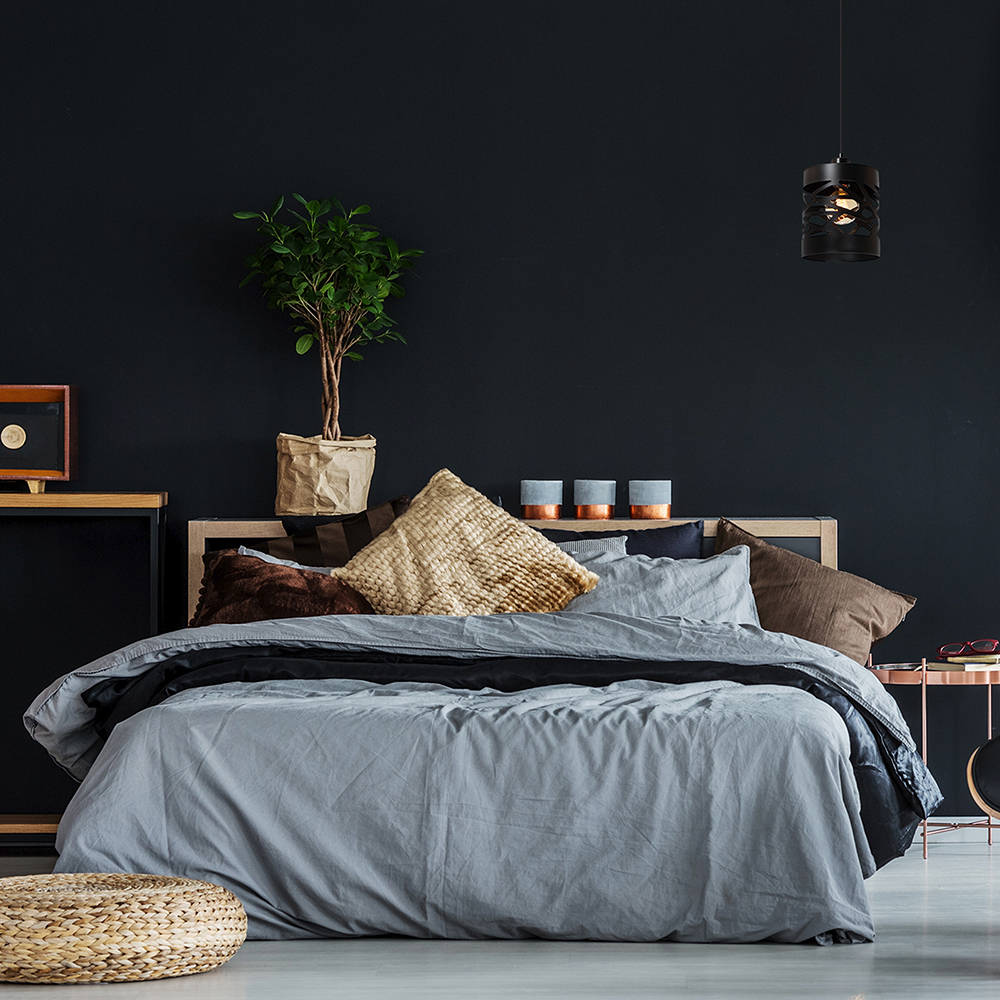 Lámpara Colgante Dark Decor Negro E27 40w 1 Luz