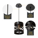 Lámpara Colgante Dark Decor Negro E27 40w 1 Luz