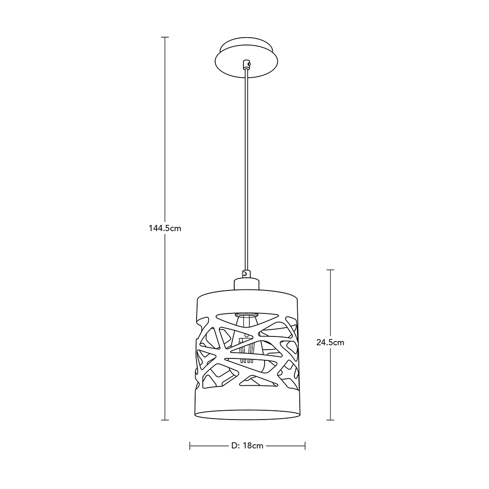 Lámpara Colgante Dark Decor Negro E27 40w 1 Luz