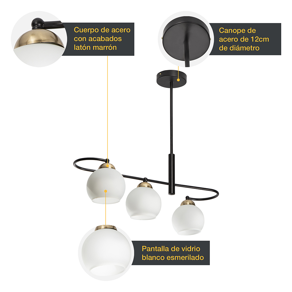 LAMPARA COLGANTE 3L E27