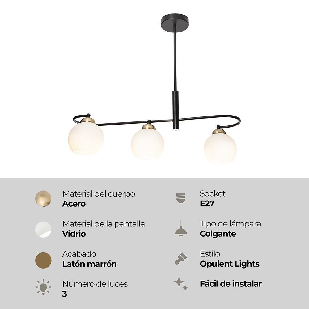 LAMPARA COLGANTE 3L E27