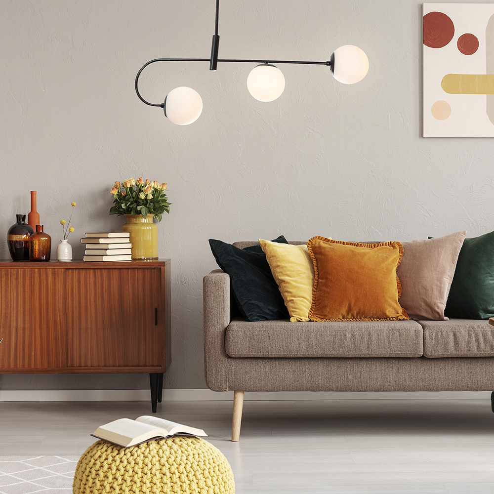 Lámpara Colgante Contemporary Clean Negro E27 40w 3 Luces