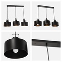 LAMPARA COLGANTE 3L NEGRO E27