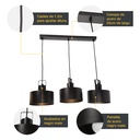 LAMPARA COLGANTE 3L NEGRO E27