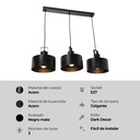 LAMPARA COLGANTE 3L NEGRO E27