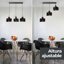LAMPARA COLGANTE 3L NEGRO E27