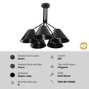 LAMPARA COLGANTE 5L E27