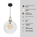 LAMPARA COLGANTE ACERO Y VIDRIO 1L