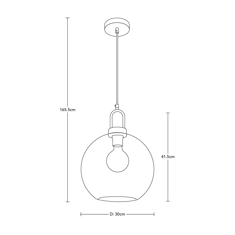LAMPARA COLGANTE ACERO Y VIDRIO 1L