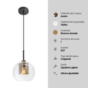 LAMPARA COLGANTE DE ACERO Y VIDRIO 1L