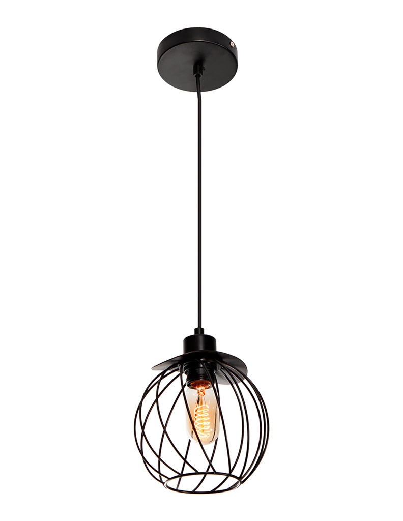LAMPARA COLGANTE NEGRO 1L E27