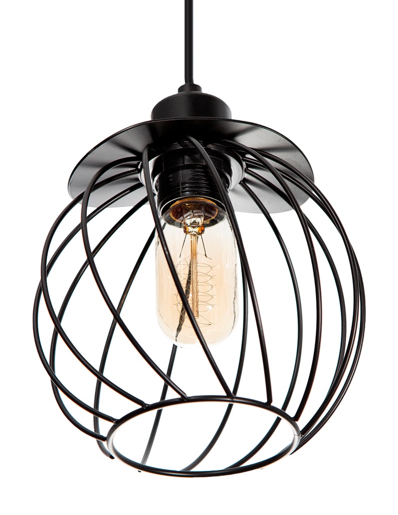 LAMPARA COLGANTE NEGRO 1L E27