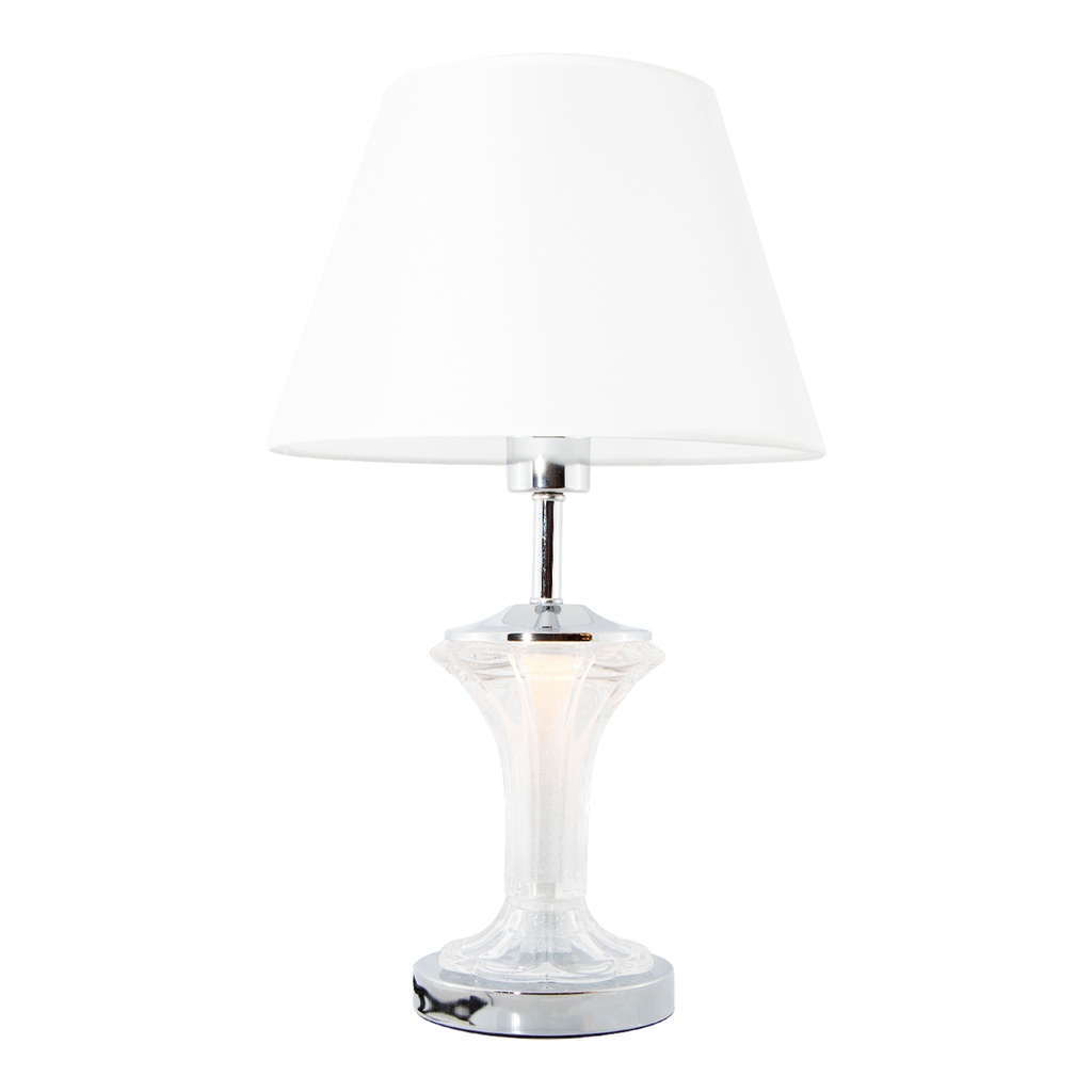 LAMPARA DE MESA CON ACABADIS EN CROMO 1L E27