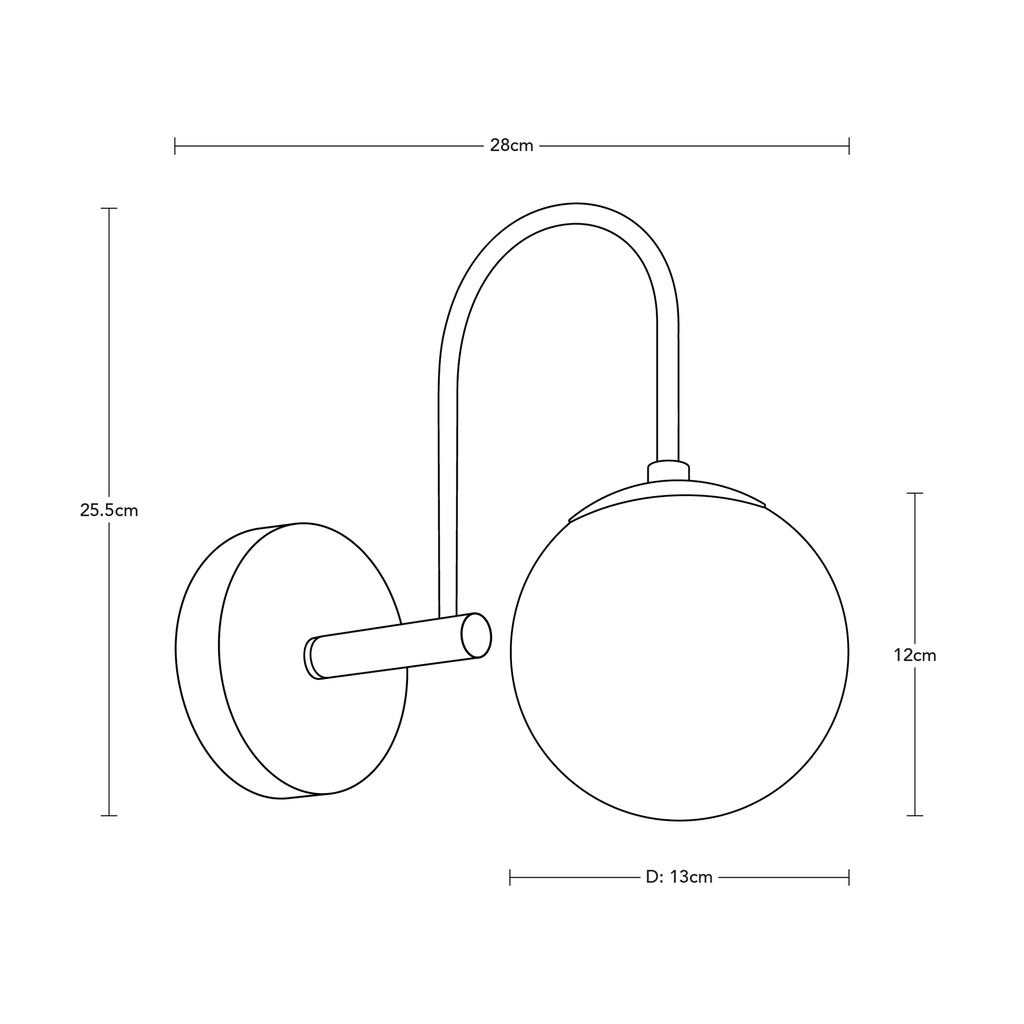 Lampara de Pared Negro 1L E27 G45