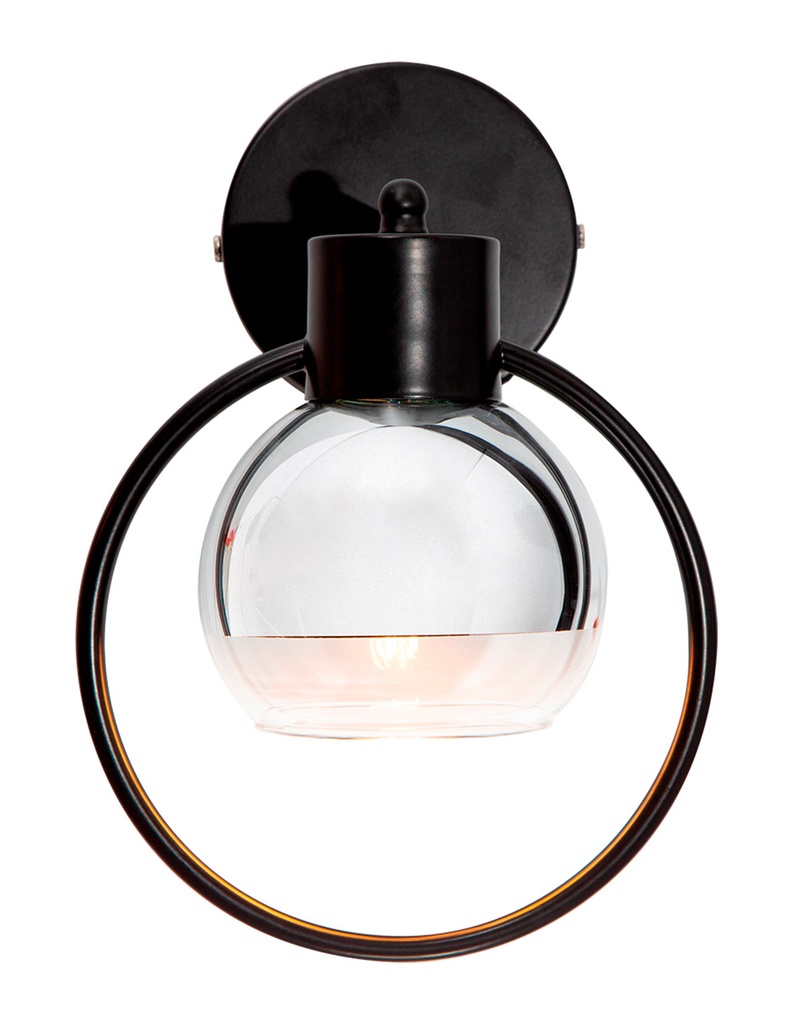 Lámpara de Pared Modern Luxe Negro E27 40w 1 Luz