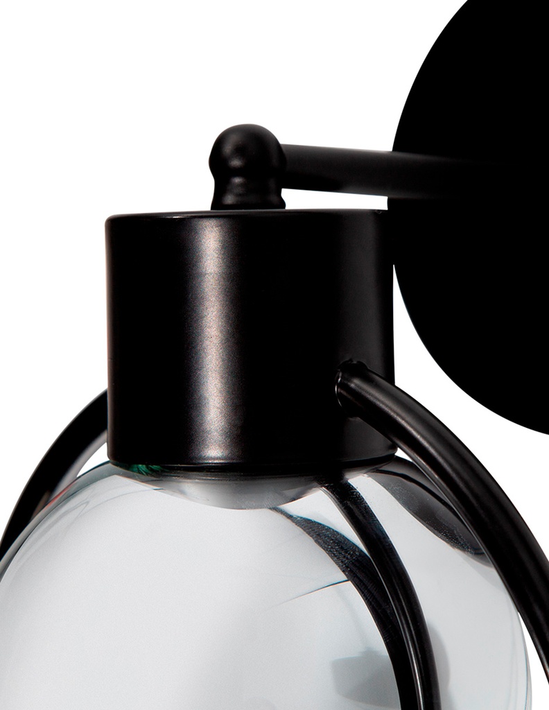 Lámpara de Pared Modern Luxe Negro E27 40w 1 Luz