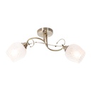Lámpara de Techo Latón Antiguo Clásico E27 40W 2 Luces