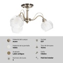 Lámpara de Techo Latón Antiguo Clásico E27 40W 3 Luces