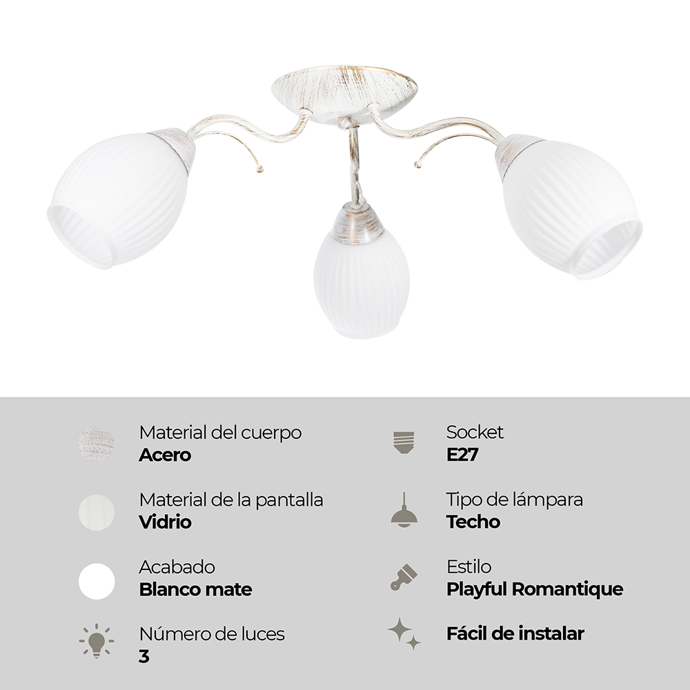 LAMPARA DE TECHO 3L E27