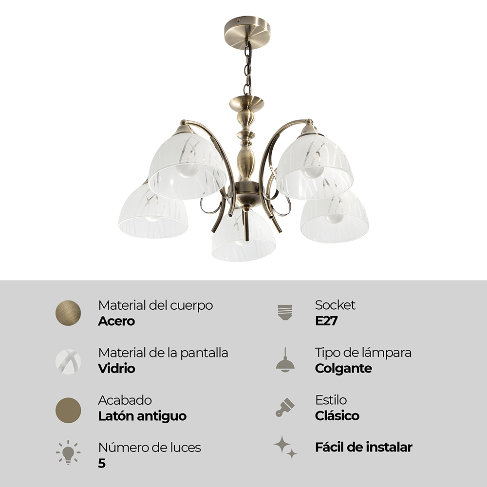 LAMPARA DE TECHO 5L E27