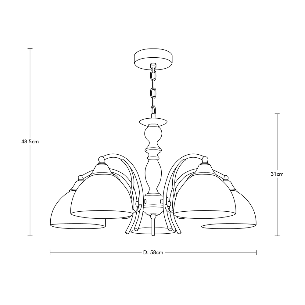 LAMPARA DE TECHO 5L E27