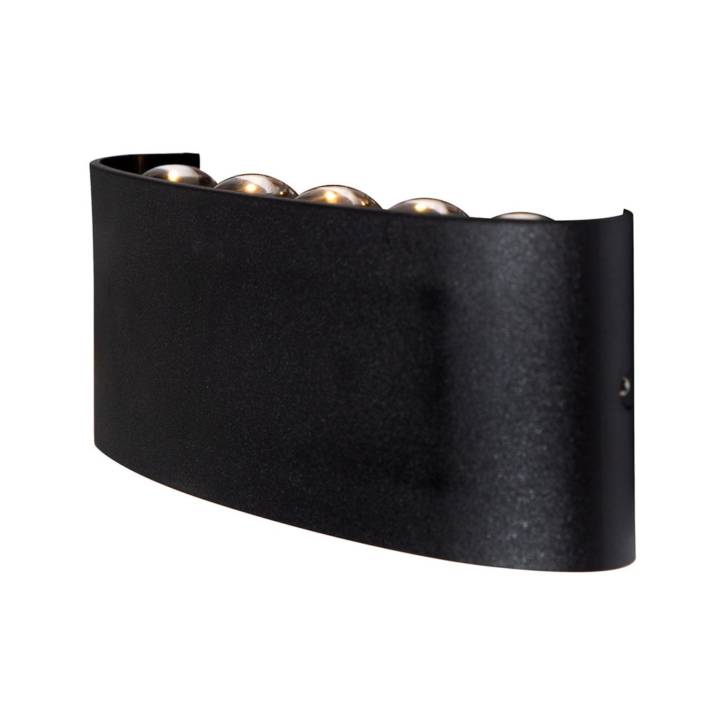 Lámpara de pared LED, acabado negro, 9W, luz amarilla 3000K
