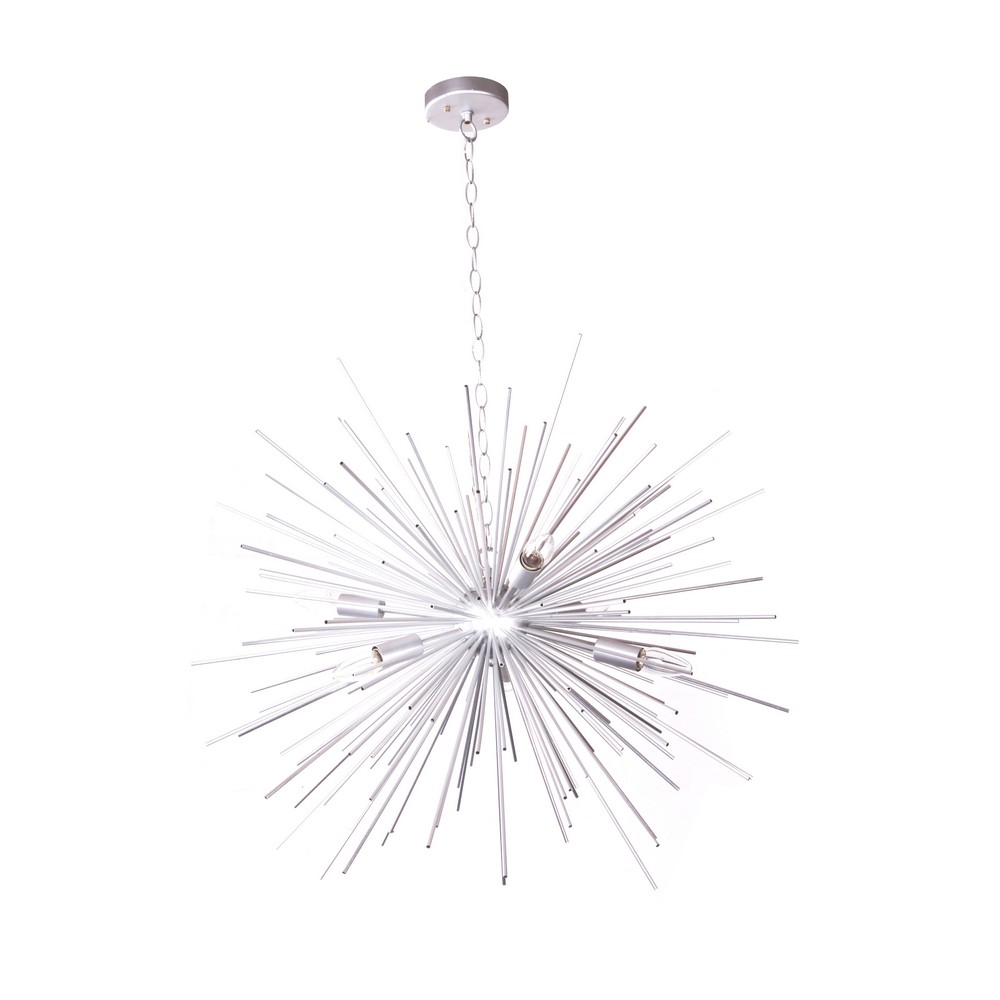 Lámpara Colgante Plata 6 Luces E14 40W