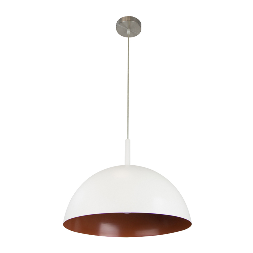 Lámpara Colgante Techo Blanco Interior Naranja E27 60w 1 Luz