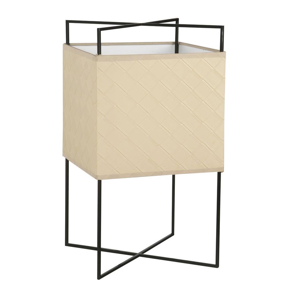 Lámpara de Mesa Negra con Pantalla Amarilla E27 60W