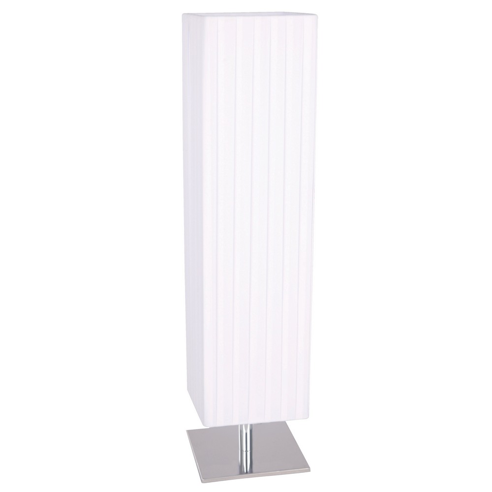 Lámpara de Mesa Cromo con Pantalla Blanca 1L 40W