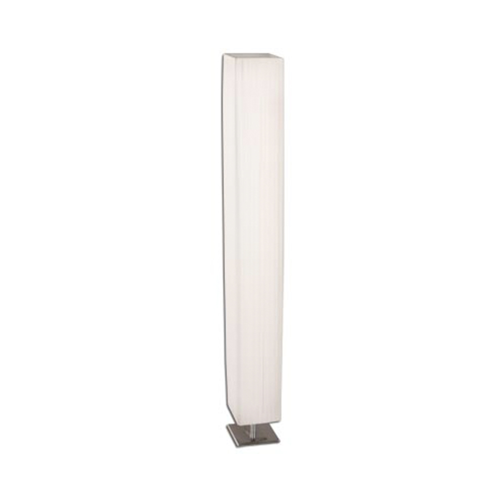 Lampara  Pie E-27*2L*40W(N/B) Acab.Cromo Con Pant. Blanca