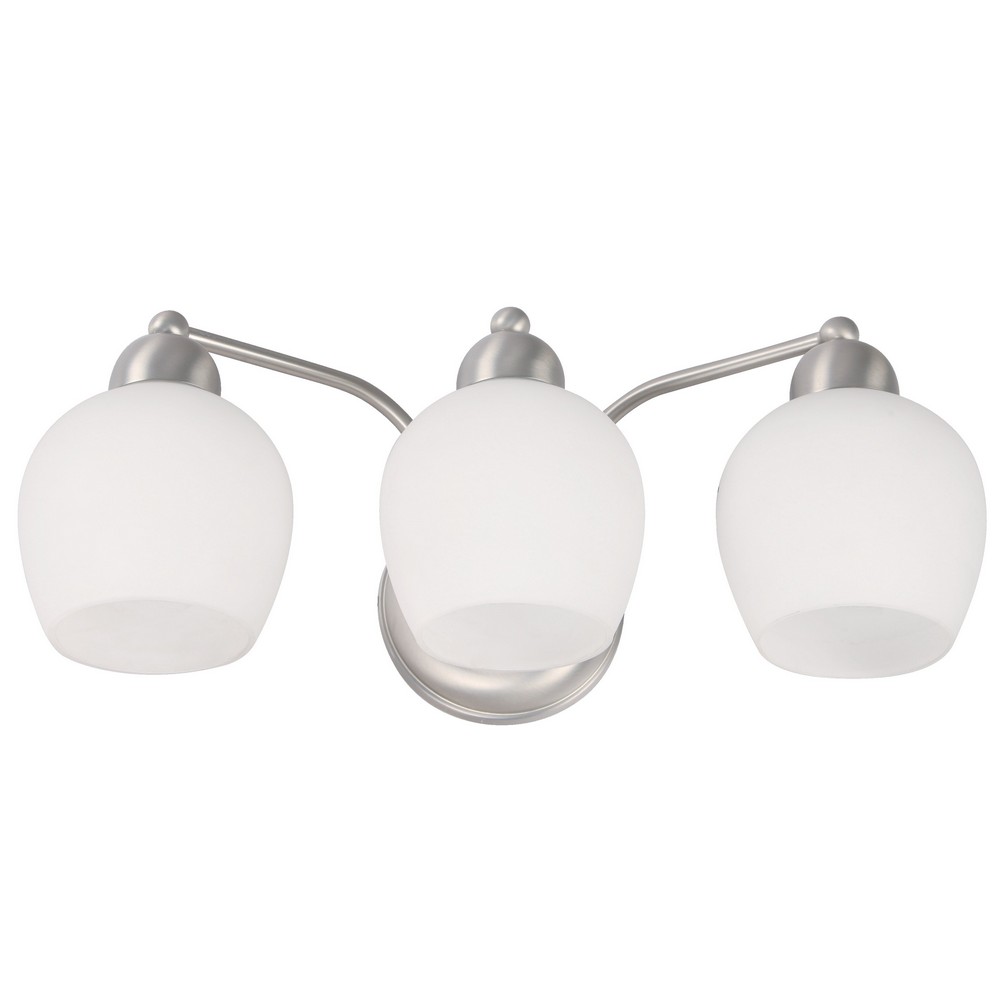 Lámpara de Pared E27 3 luces 60W - Acabado Níquel Satinado