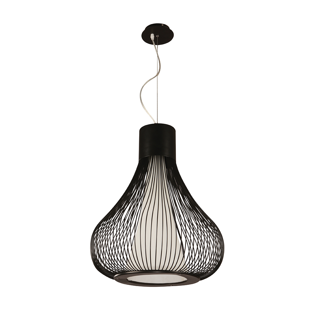 Lámpara Colgante Negro y Cromo 1 Luz E27 60W