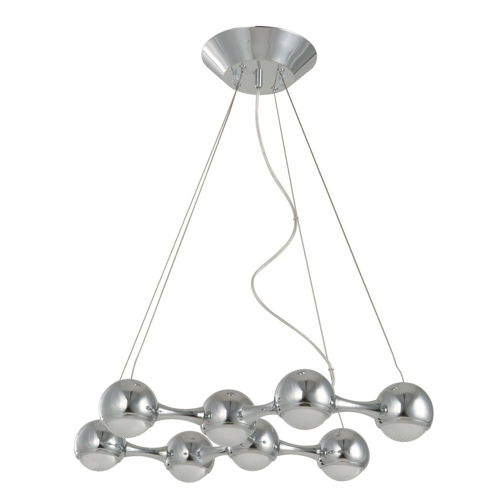 Lámpara Colgante LED Acabado cromo y acero inoxidable 8L