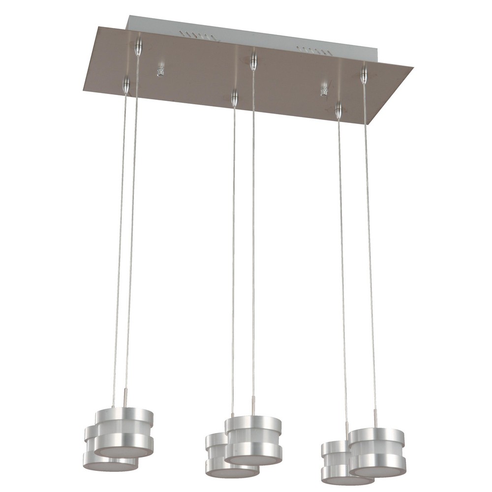 Lámpara Colgante Aluminio LED 6 Luces 4.8W 3500K