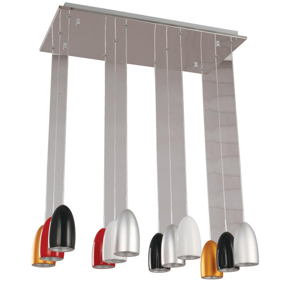 Lámpara Colgante Cromo LED 12 Luces 2.4W 3500K