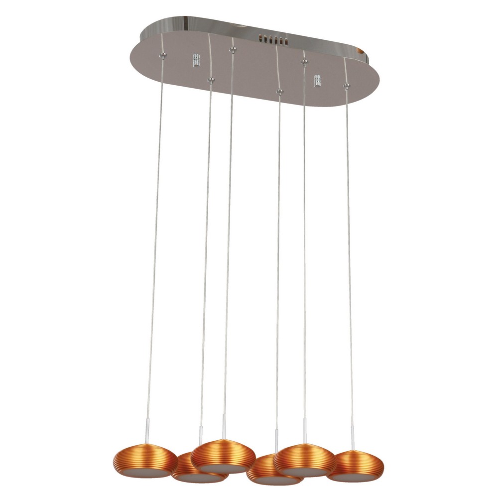 Lámpara Colgante Cromo LED 6 Luces 4.8W 3500K