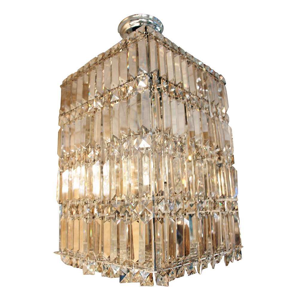 Lámpara Colgante Cromo Cristal 6 Luces E27 40W