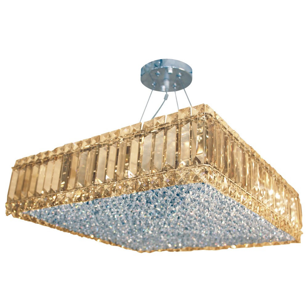Lámpara Colgante Cromo Cristal 10 Luces E27 40W