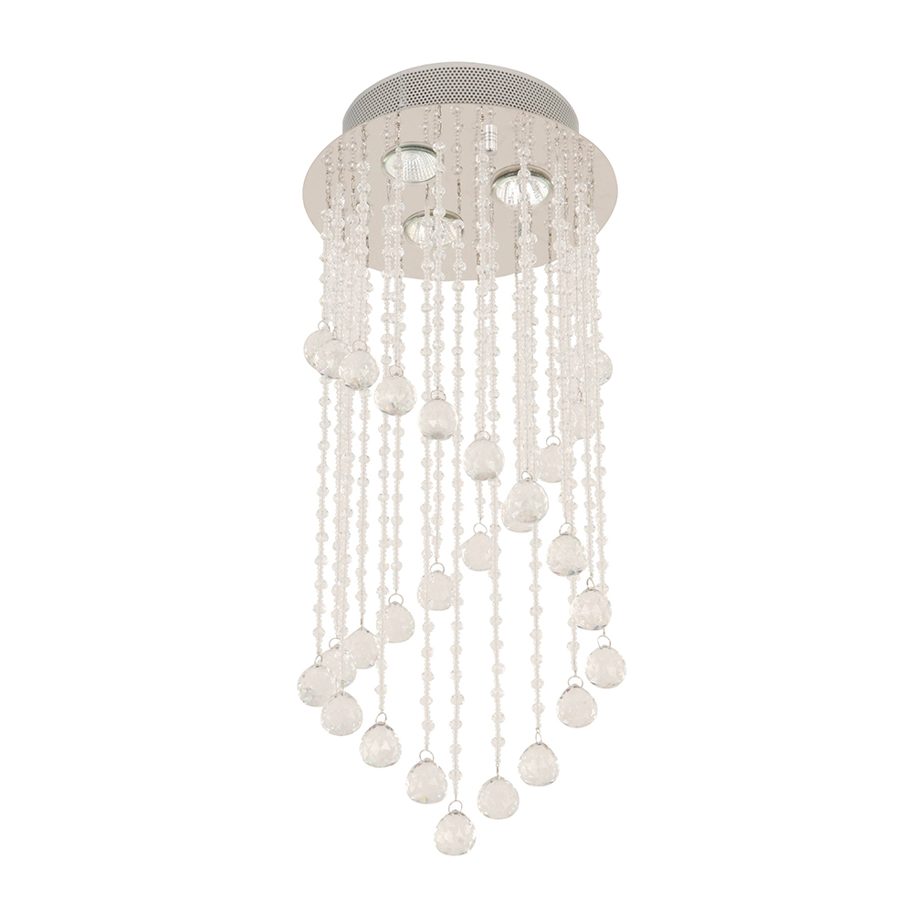 Lámpara Colgante Acero Inoxidable Cristal 3 Luces GU10 50W