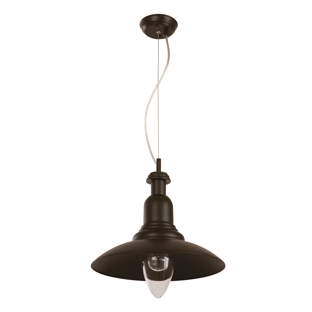 Lampara  Colgante 1Lt E27 120V 60Hz (B/N) Acab. En Chocolate Brillante Cepillado En Bronce