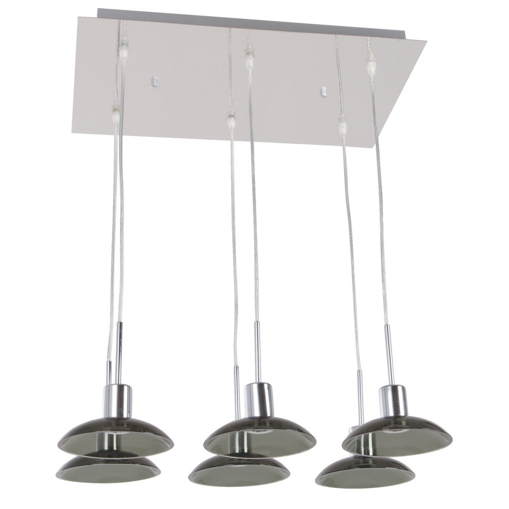 Lámpara Colgante LED 6 luces 5W - Acabado Cromo