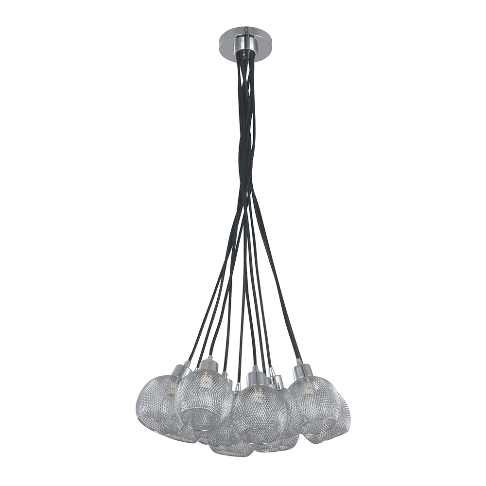 Lampara Colgante 10Lts 120V 60Hz G9 40W (B/I) Acab. Cromo