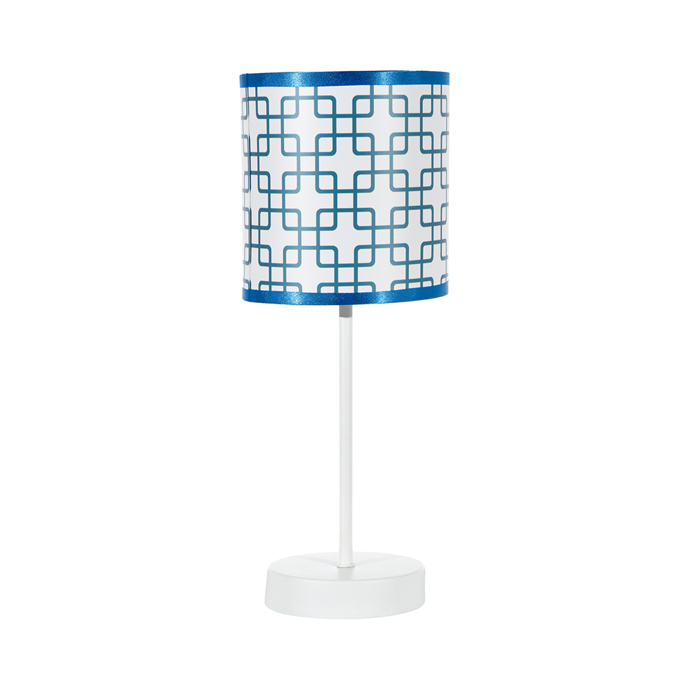 Lámpara de Mesa de 40 W Color Blanco y Turquesa